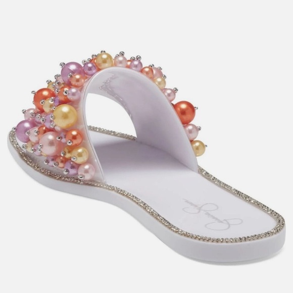 Jessica Simpson White and Orange Beaded Sandals - Picture 6 of 8